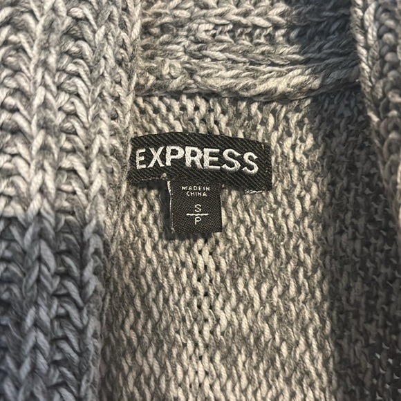 Express mid sweater shawl collar cardigan short sleeves in gray size small - Picture 2 of 8